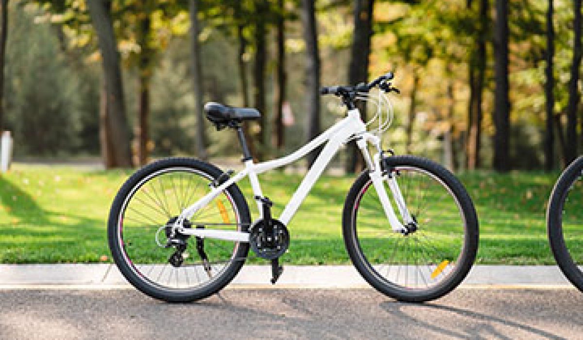 white-bicycle-standing-park-min